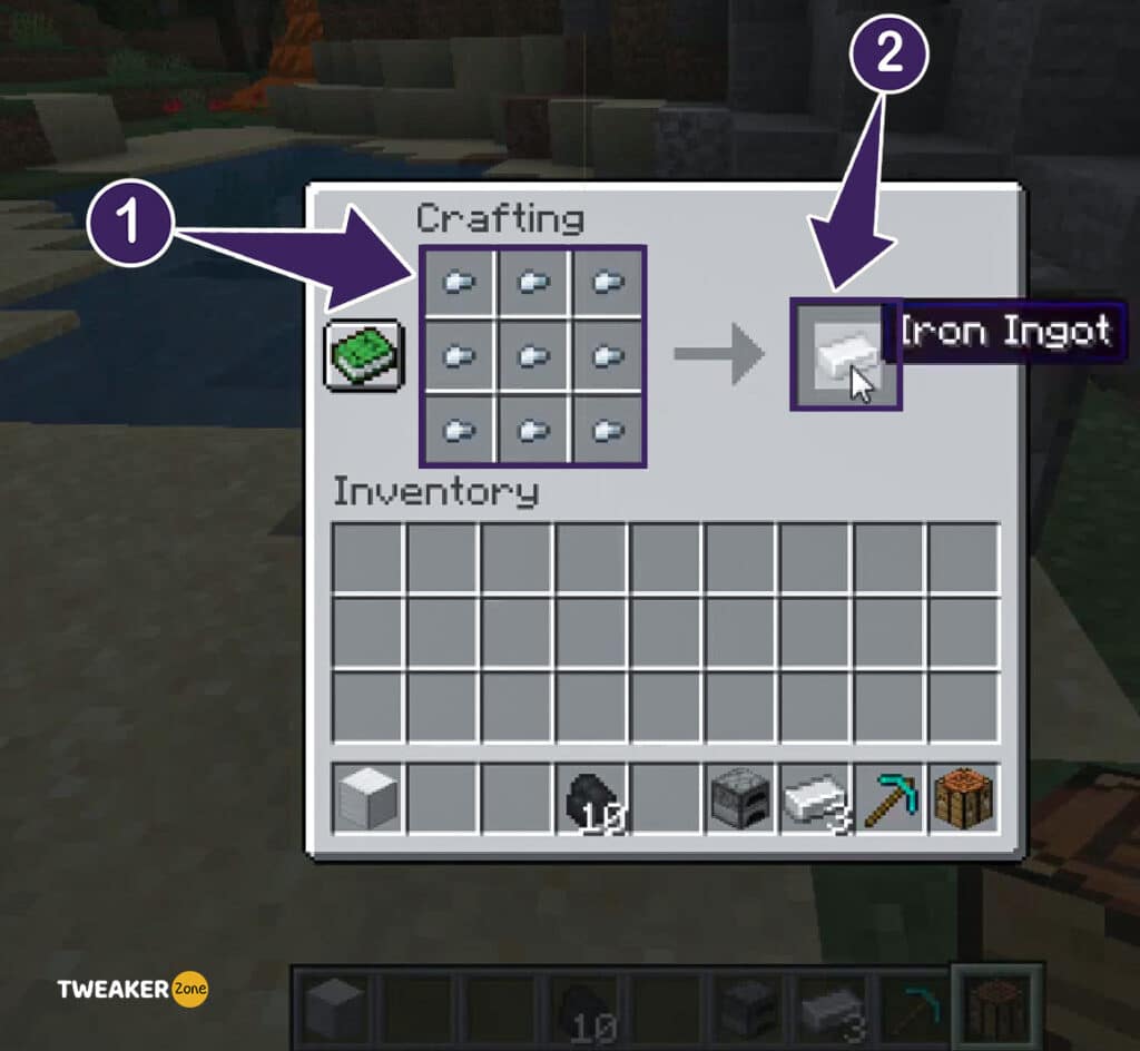 Craft Iron Ingot in Minecraft