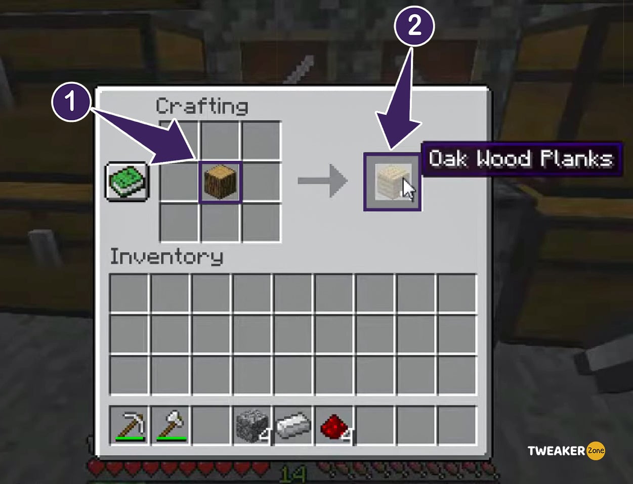 Craft Wood Planks in Minecraft