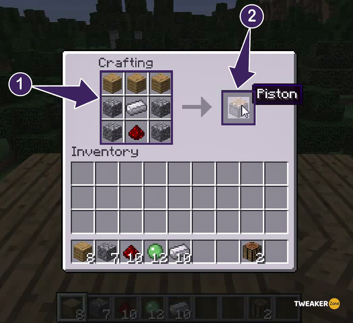 How to Make a Piston in Minecraft (Piston Recipe) Tweakerzone