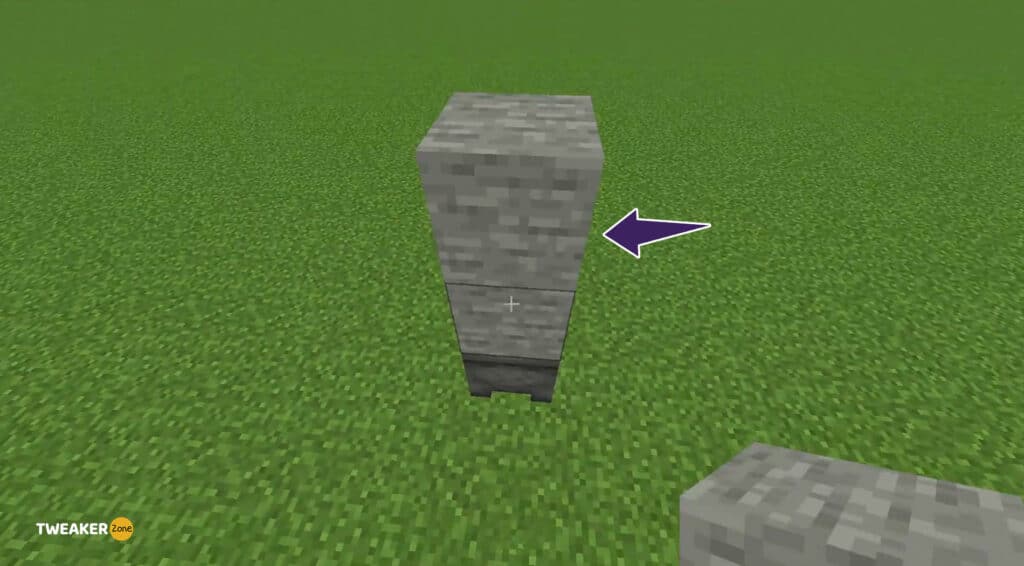 Put two cobblestones on top of each other anywhere in your world