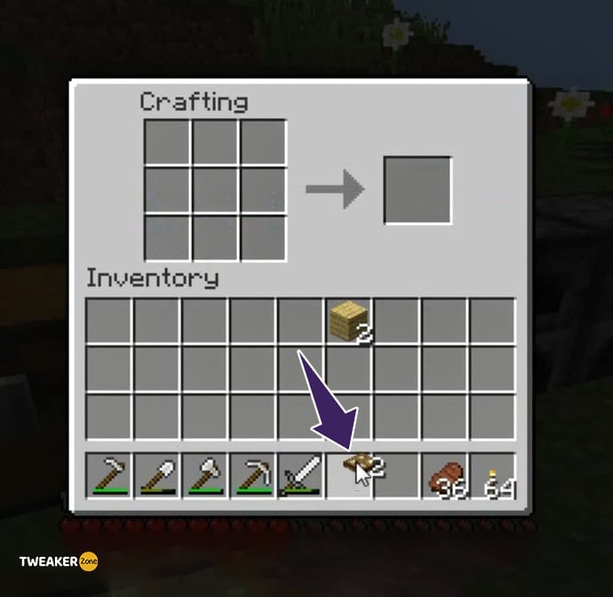 Move Wooden Trapdoor to Your Inventory