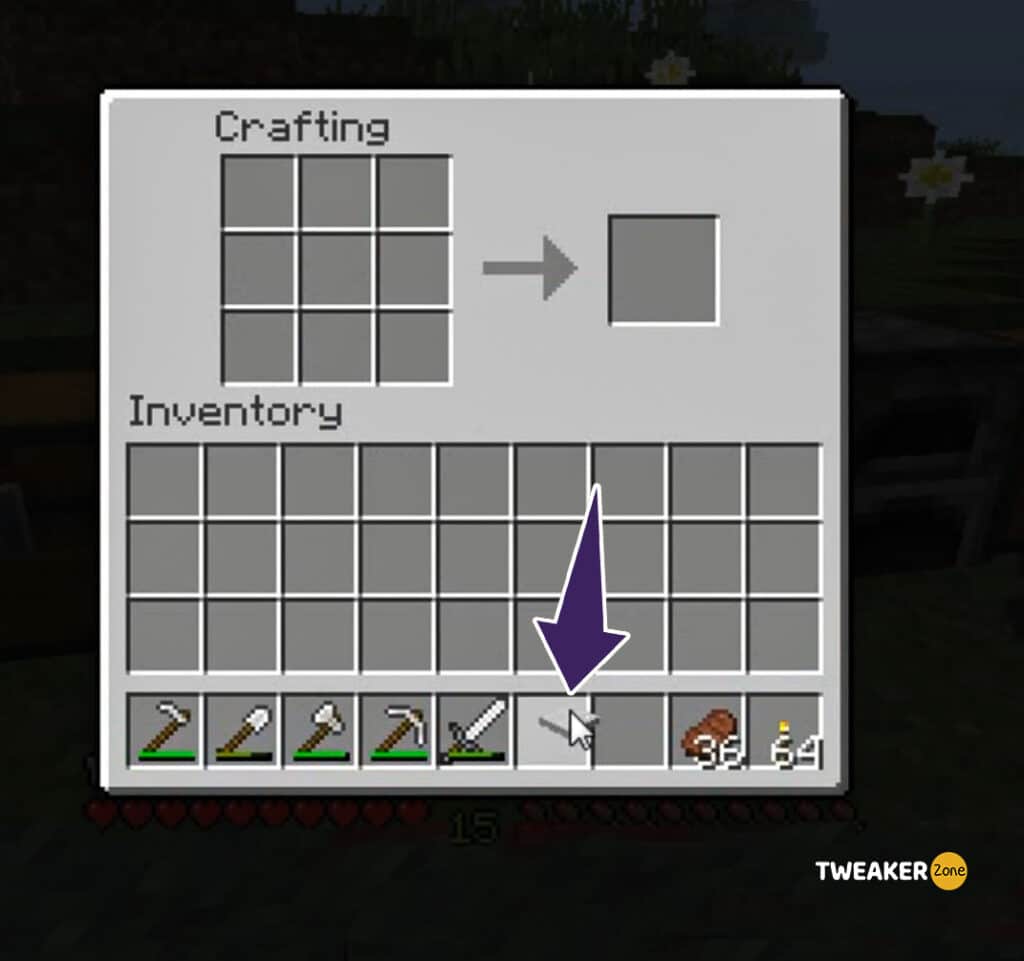 Move iron Trapdoor to the Inventory