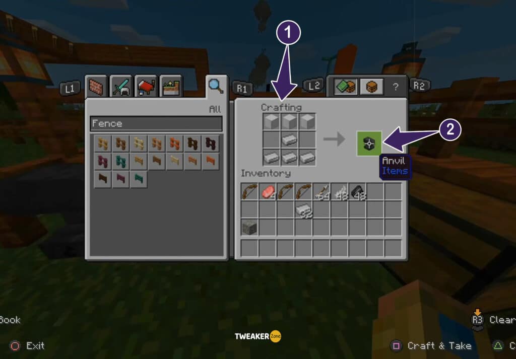 Making anvil in Minecraft
