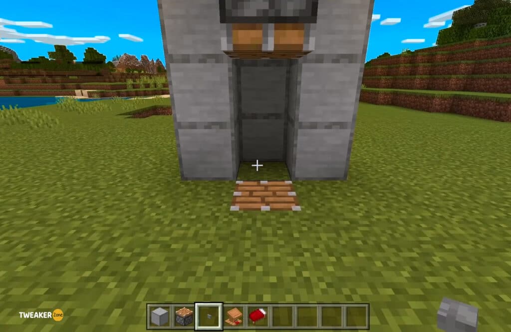 placing piston in minecraft tower for mending book
