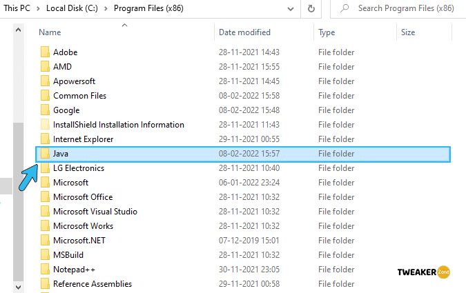 Java folder in program files
