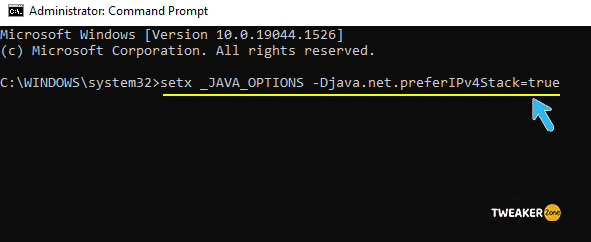 setx _JAVA_OPTIONS -Djava.net.preferIPv4Stac