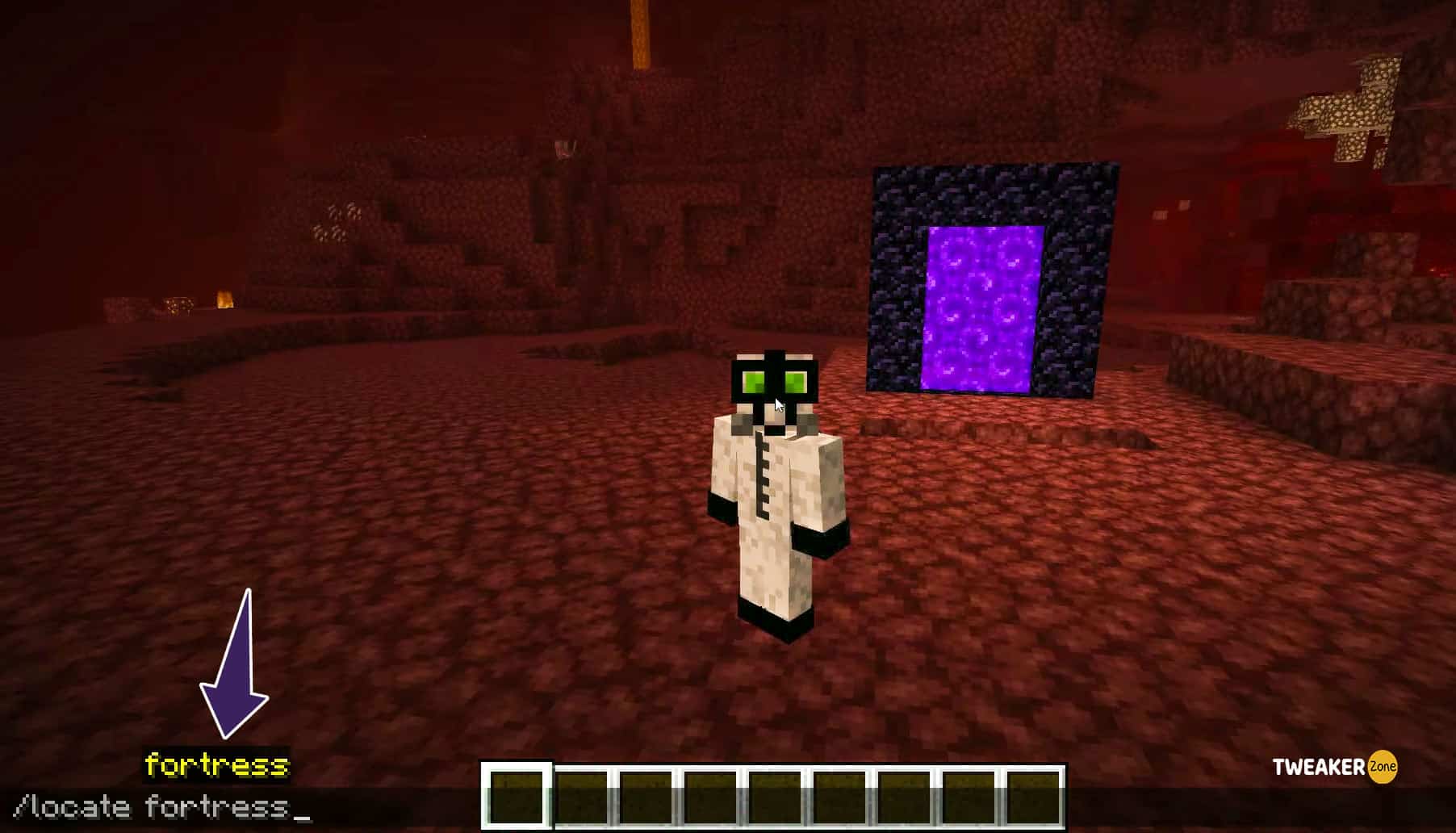 Find Nether Fortress using commands
